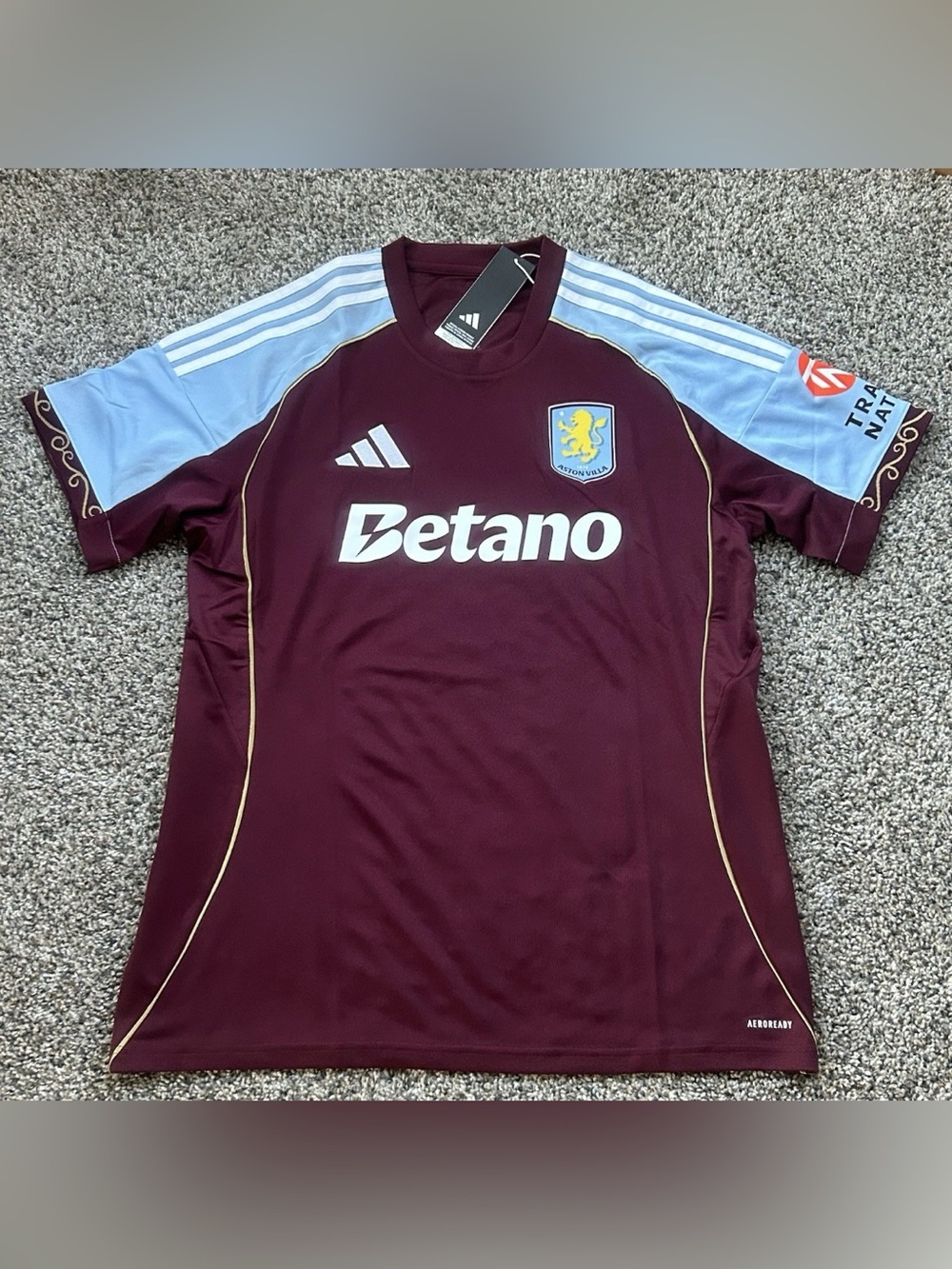 Adidas Aston Villa FC 25/26 Home Jersey Maroon Red Men's Size XL Slim Fit JN8061